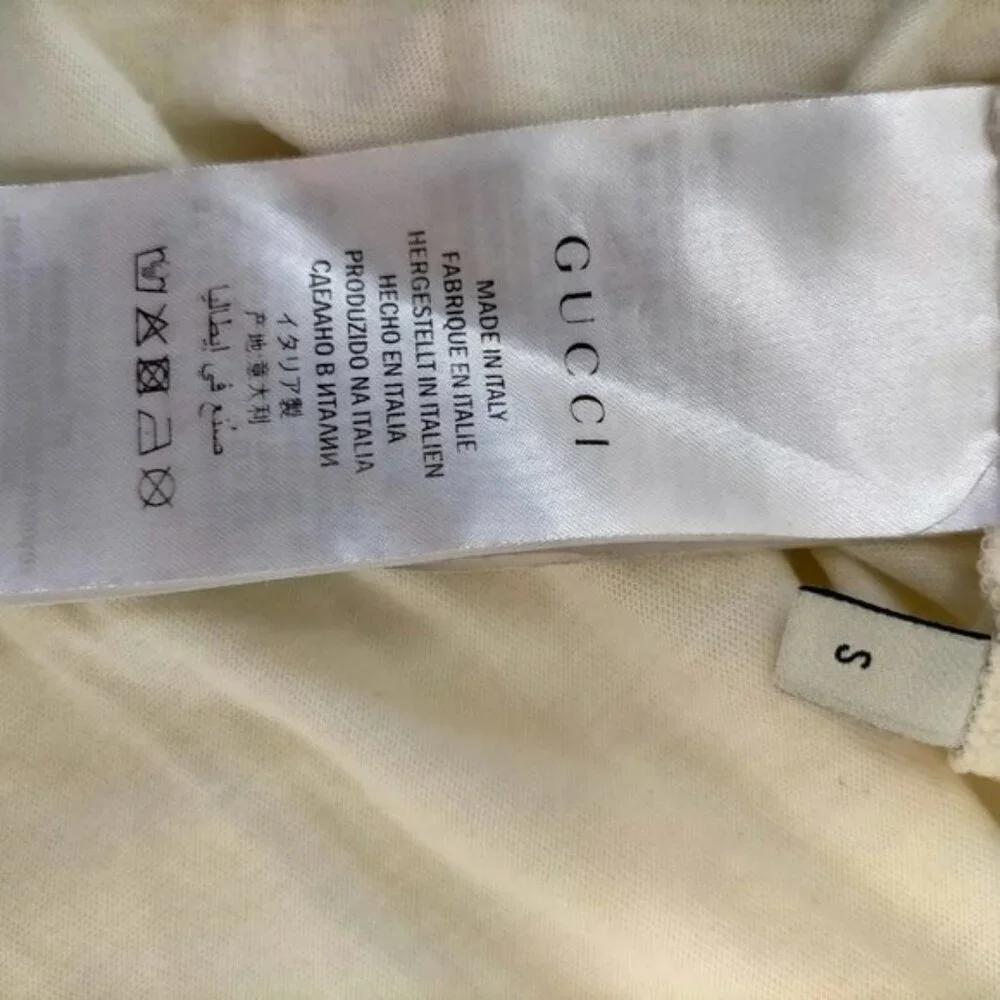 Authentic Gucci Logo White GG Print Cotton T-Shirt Luxury Designer Tee